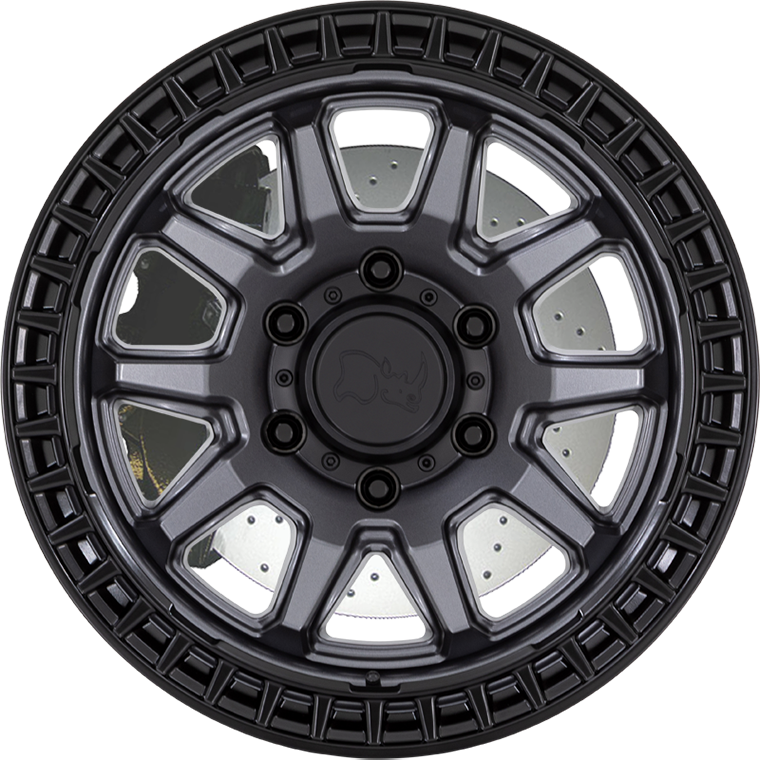 Calico Matte Gunmetal W Matte Black Lip Black Rhino Wheels From