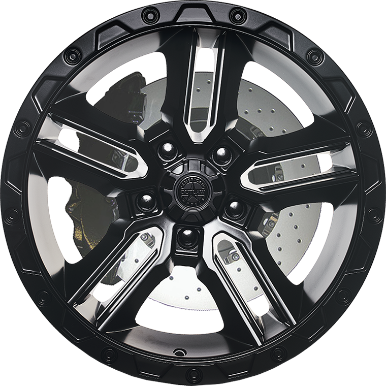 Railcar Satin Black American Outlaw Wheels From American