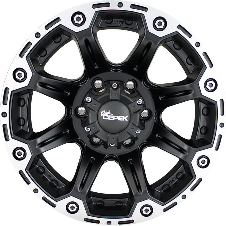 Dick Cepek Torque 16 Black Wheel Partnumber 90000000060 Rim 8x6.5 with a 0mm Offset and a 130.81 Hub Bore 